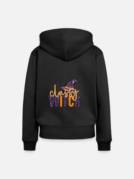 Stilvolle Hexe - Frauen Premium Bio Zip Hoodie - Schwarz