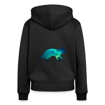 Renard polaire - Sweat à capuche zippé Premium bio Femme - noir - Dos - Julia (174cm)