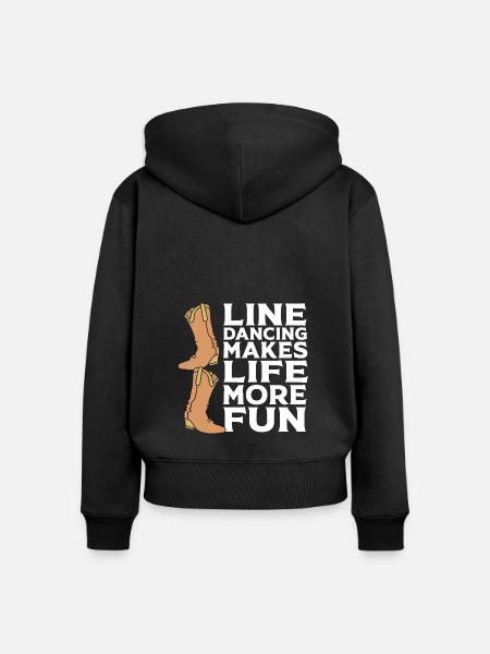Linedance - Frauen Premium Bio Zip Hoodie - Schwarz
