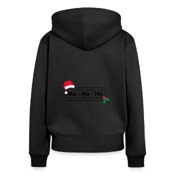 Ho Ho Ho Élément de Noël - Sweat à capuche zippé Premium bio Femme - noir - Dos - Julia (174cm)