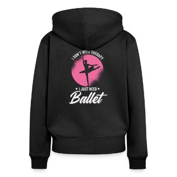 Ballet Ballerina Balletttänzerin Tütü Balettschuhe - Frauen Premium Bio Zip Hoodie - Schwarz - Hinten - Julia (174cm)