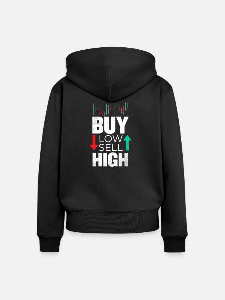 Day-Trading - Trading - Frauen Premium Bio Zip Hoodie - Schwarz