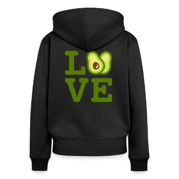 avocat - Sweat à capuche zippé Premium bio Femme - noir - Dos - Julia (174cm)