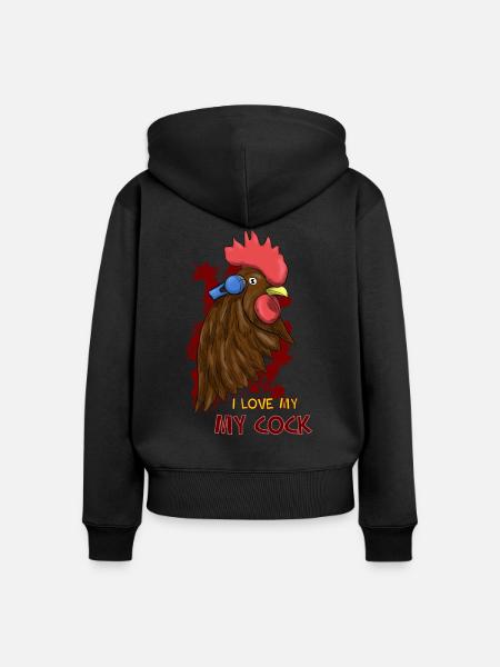 I Love My Cock - Frauen Premium Bio Zip Hoodie - Schwarz