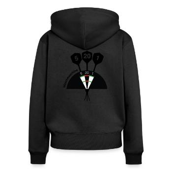 Waschmaschine - Darts - Dartboard - Frauen Premium Bio Zip Hoodie - Schwarz - Hinten - Julia (174cm)