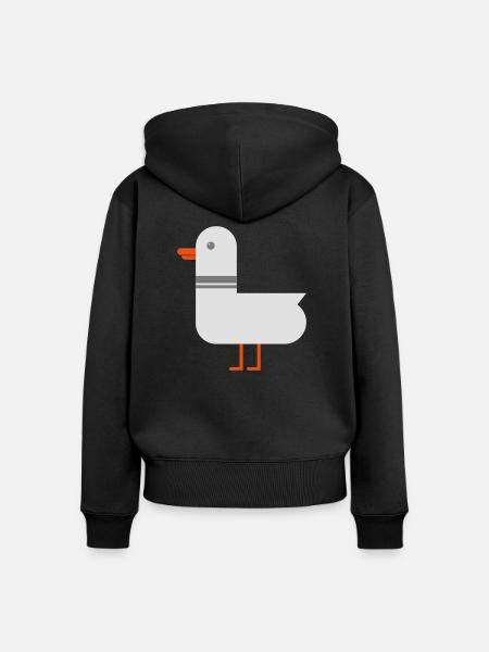 Möwe - Frauen Premium Bio Zip Hoodie - Schwarz