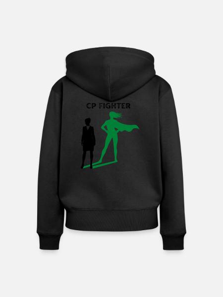 CP Kämpfer - Frauen Premium Bio Zip Hoodie - Schwarz