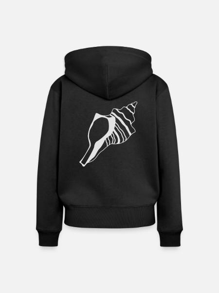 Muscheln - Frauen Premium Bio Zip Hoodie - Schwarz