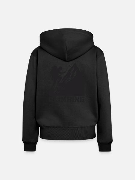 bergsteiger climbing - Frauen Premium Bio Zip Hoodie - Schwarz