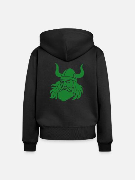 Wikinger - Frauen Premium Bio Zip Hoodie - Schwarz