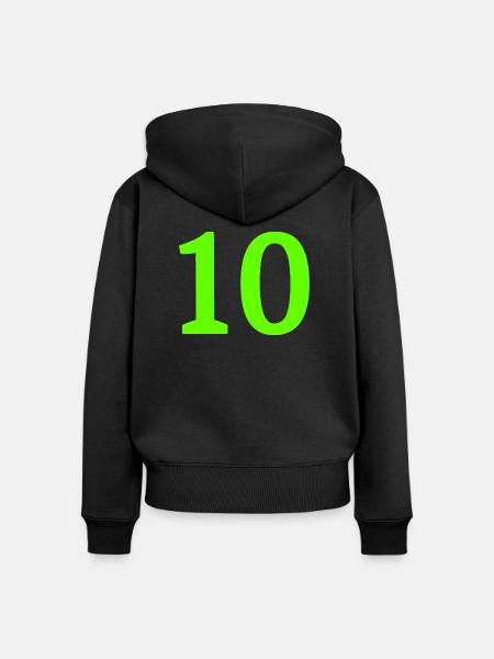 Anzahl 10 - Frauen Premium Bio Zip Hoodie - Schwarz