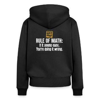 Math tshirt funny mens mathlete rule of math - Sweat à capuche zippé Premium bio Femme - noir - Dos - Julia (174cm)