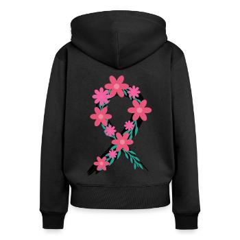 Cancer Graphic Cancer Defeated Cancer Survivor Leu - Frauen Premium Bio Zip Hoodie - Schwarz - Hinten - Julia (174cm)