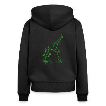 Yoga Yoga femme - Sweat à capuche zippé Premium bio Femme - noir - Dos - Julia (174cm)