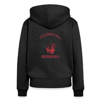 Yellowstone National Park USA - Women's Premium Organic Zip Hoodie - black - Back - Julia (174cm)