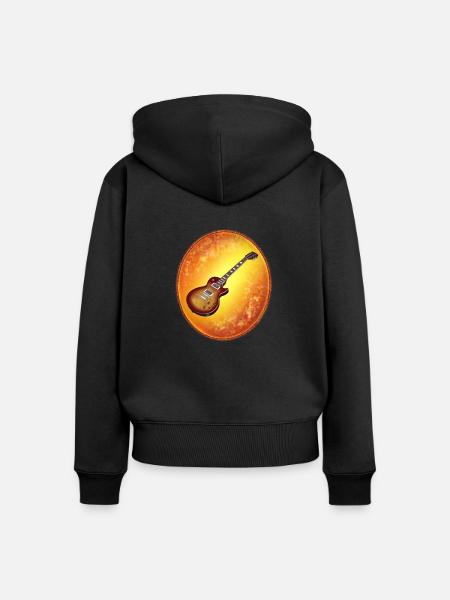 E Gitarre - Frauen Premium Bio Zip Hoodie - Schwarz