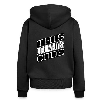 mom clinical informatics specialist funny - Frauen Premium Bio Zip Hoodie - Schwarz - Hinten - Julia (174cm)