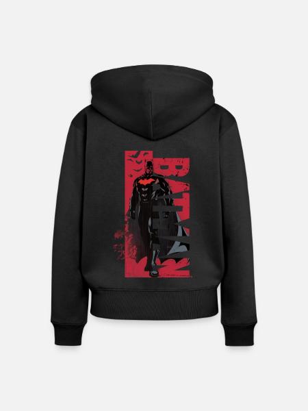 Batman In Coolem Roten Design - Frauen Premium Bio Zip Hoodie - Schwarz