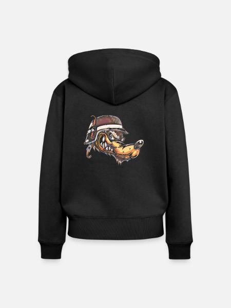 Böser Hund - Frauen Premium Bio Zip Hoodie - Schwarz