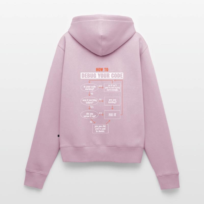 "So debuggen Sie Ihren Code" Funny Programmer Coding Frauen Premium Bio Zip Hoodie