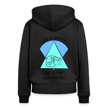 Bus Bus Driver School Bus Bus Bus Bus Driver - Women's Premium Organic Zip Hoodie - black - Back - Julia (174cm)