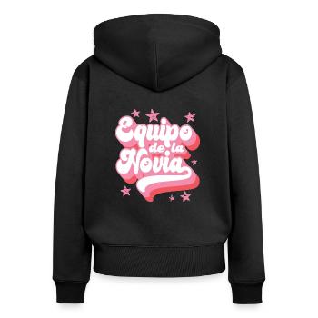 Equipo dela Novia Team Bride Wedding Bridesmaid - Women's Premium Organic Zip Hoodie - black - Back - Julia (174cm)