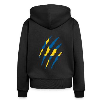 Sweden flag Sweden - I love you shirt - Women's Premium Organic Zip Hoodie - black - Back - Julia (174cm)