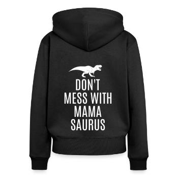 Meilleur maman mamasaurus dinosaure drôle maman - Sweat à capuche zippé Premium bio Femme - noir - Dos - Julia (174cm)