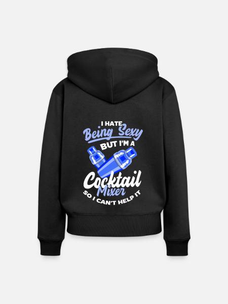 Barkeeper Getränke - Frauen Premium Bio Zip Hoodie - Schwarz