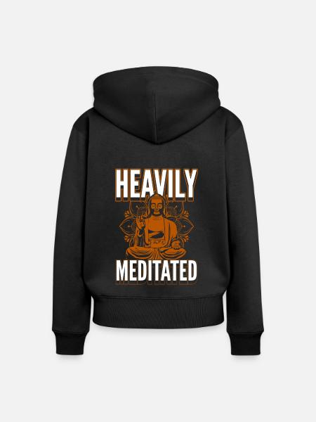Meditation Om Achtsamkeit - Frauen Premium Bio Zip Hoodie - Schwarz