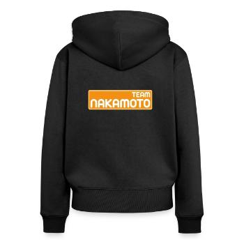Team Satoshi Nakamoto - Women's Premium Organic Zip Hoodie - black - Back - Julia (174cm)