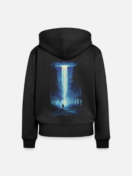 UAP Encounter - Frauen Premium Bio Zip Hoodie - Schwarz