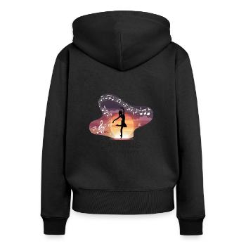 Dancing is My Therapy – Dancing Ballet Hip-Hop - Women's Premium Organic Zip Hoodie - black - Back - Julia (174cm)