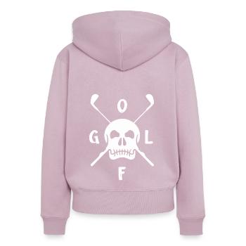 golf golfsport golfclub - Frauen Premium Bio Zip Hoodie - Altrosa - Hinten - Julia (174cm)