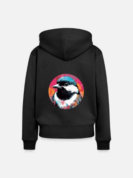 Meise - Frauen Premium Bio Zip Hoodie - Schwarz