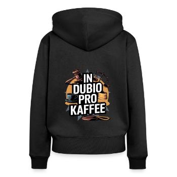 Kaffee Spruch Richter Jurist lustig Gericht - Frauen Premium Bio Zip Hoodie - Schwarz - Hinten - Julia (174cm)