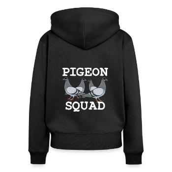 Pigeon Squad Pigeon Fancier Dicton - Sweat à capuche zippé Premium bio Femme - noir - Dos - Julia (174cm)