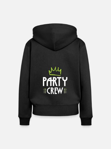 Party Crew - Frauen Premium Bio Zip Hoodie - Schwarz