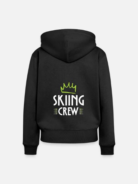Skiing Crew - Frauen Premium Bio Zip Hoodie - Schwarz