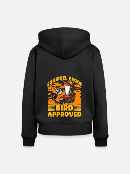 Eichhörnchensicher Vogel zugelassen - Frauen Premium Bio Zip Hoodie - Schwarz