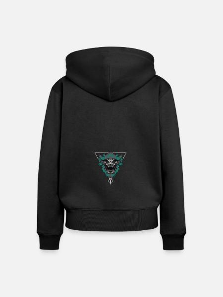 Brüllender Löwe - Frauen Premium Bio Zip Hoodie - Schwarz