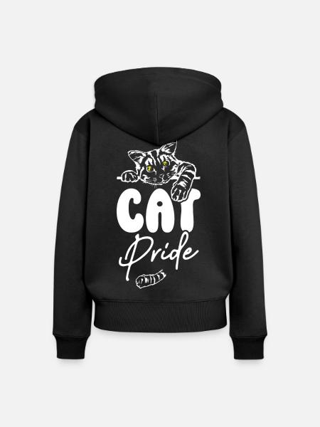 Cat Pride - Frauen Premium Bio Zip Hoodie - Schwarz