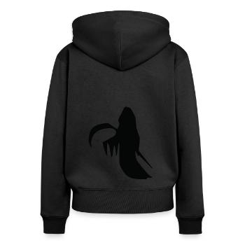 Vaudou Halloween - Sweat à capuche zippé Premium bio Femme - noir - Dos - Julia (174cm)