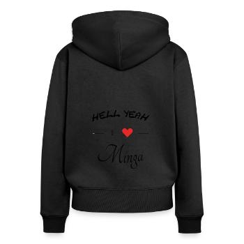 München Minga Bayern - Frauen Premium Bio Zip Hoodie - Schwarz - Hinten - Julia (174cm)