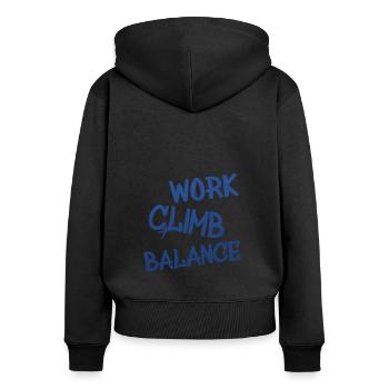 Klettern Bouldern Climbing - Frauen Premium Bio Zip Hoodie - Schwarz - Hinten - Julia (174cm)