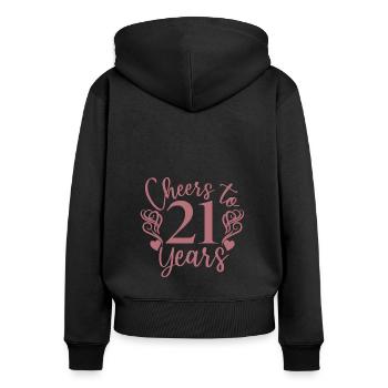 Prost auf 21 Jahre 21. Geburtstag - Frauen Premium Bio Zip Hoodie - Schwarz - Hinten - Julia (174cm)