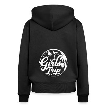 Girls Trip Cool Girls Voyage Week-end Cadeau de vacances - Sweat à capuche zippé Premium bio Femme - noir - Dos - Julia (174cm)