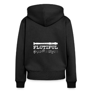 Dicton flûtiste flutiste - Sweat à capuche zippé Premium bio Femme - noir - Dos - Julia (174cm)