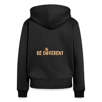 BE DIFFERENT Sunflower Self Love Positivity - Women's Premium Organic Zip Hoodie - black - Back - Julia (174cm)