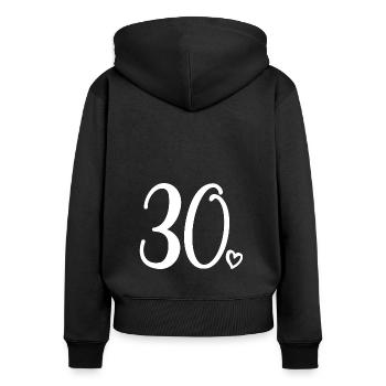 30. Geburtstag Frauen 30 Jahre alt Niedliche Nummer 30 - Frauen Premium Bio Zip Hoodie - Schwarz - Hinten - Julia (174cm)